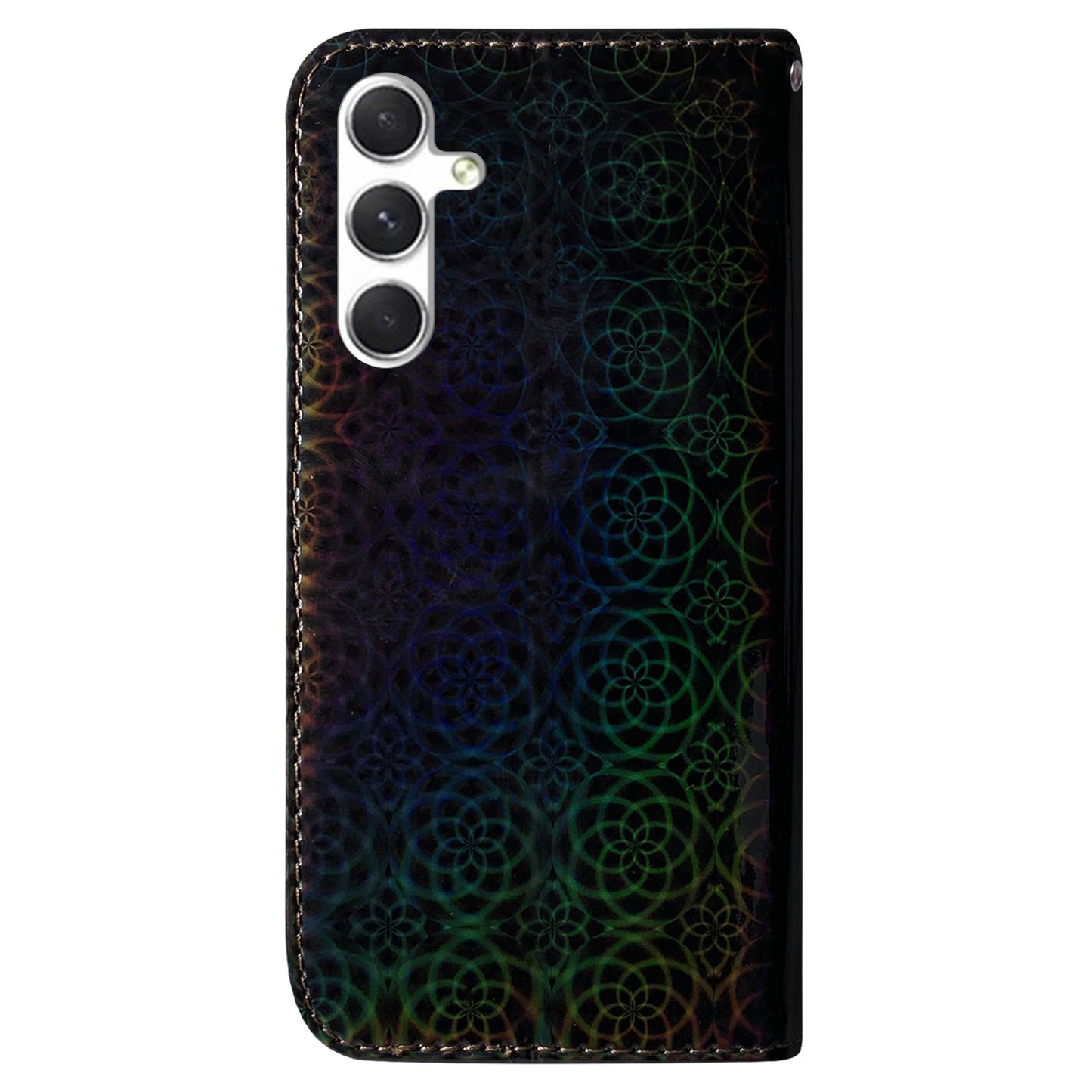 For Samsung Galaxy S24 Case Book Style Dazzling Flower Pattern Cover with Wallet - Black