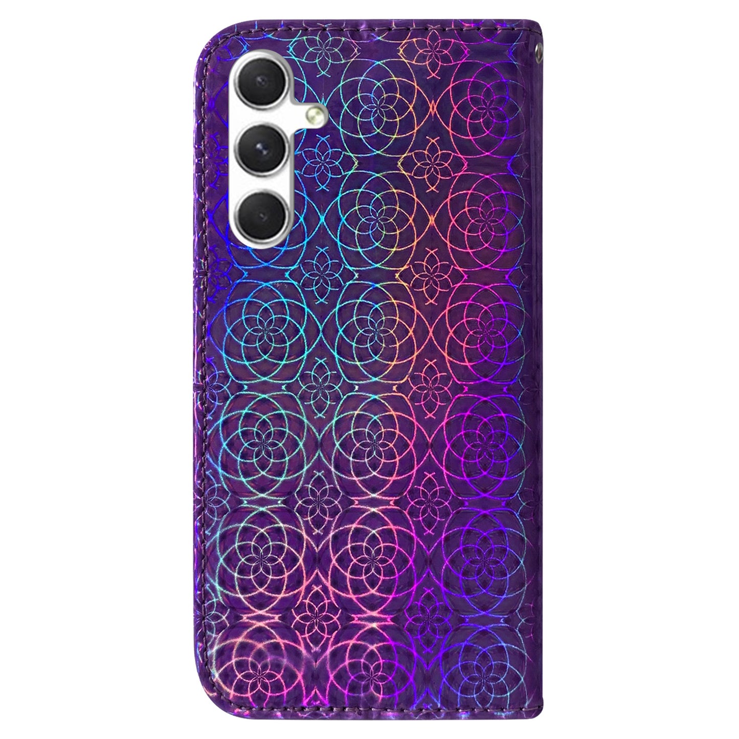 For Samsung Galaxy S24 Case Book Style Dazzling Flower Pattern Cover with Wallet - Purple