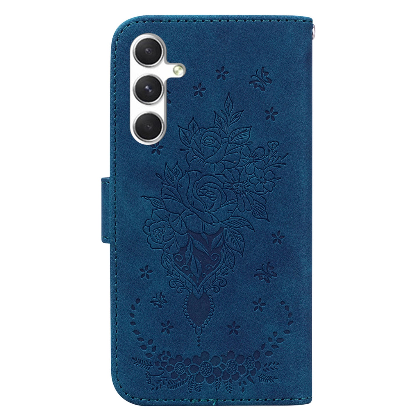 For Samsung Galaxy S24 Case Slim-Fit PU Leather Phone Protective Cover - Blue