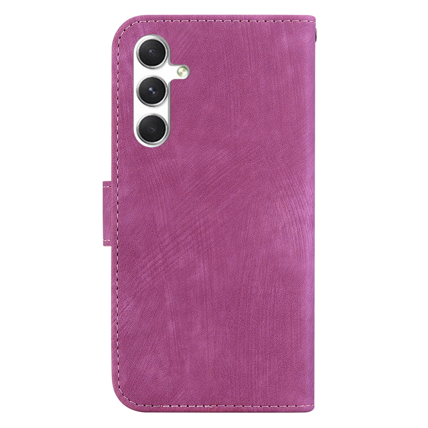 For Samsung Galaxy S24+ Case Imprinted Design PU Leather Phone Cover Magnetic Wallet - Rose