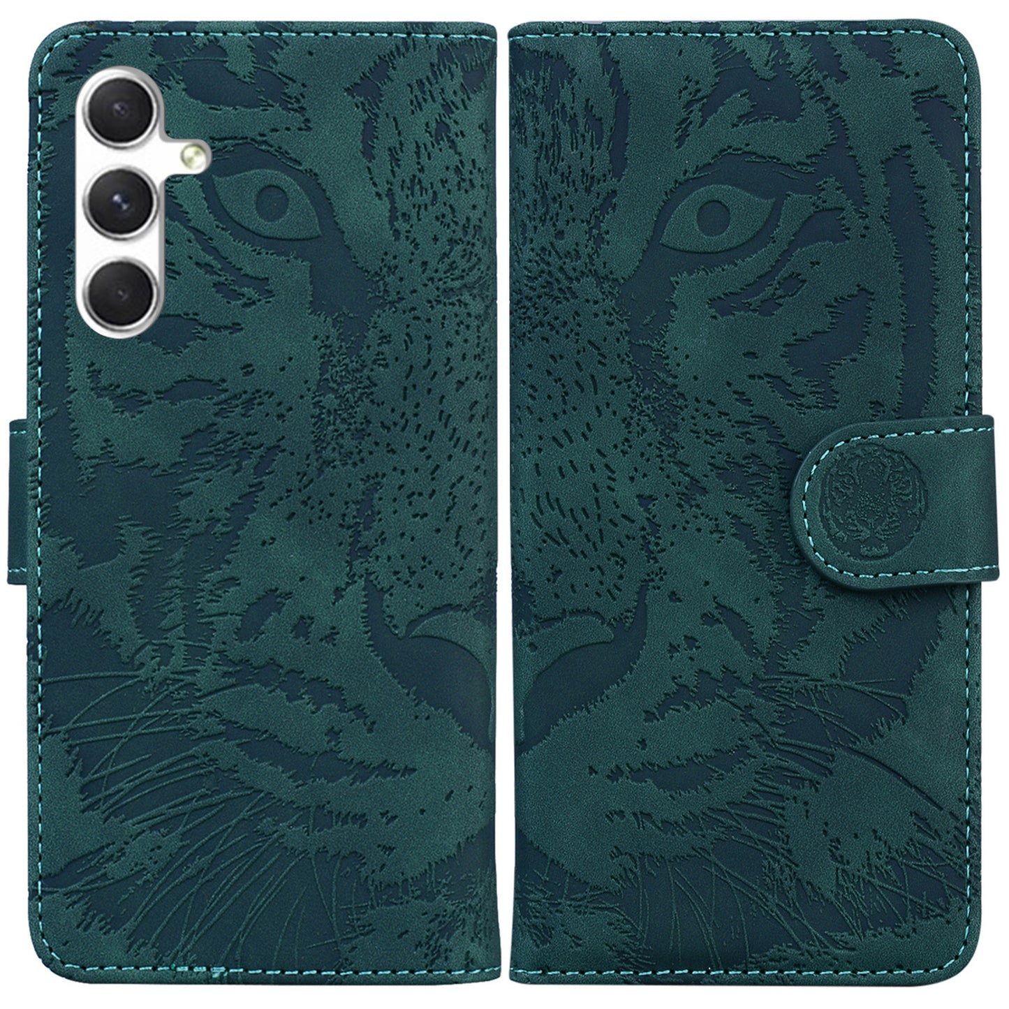 For Samsung Galaxy S24+ Case Shockproof Phone Shell Wallet Magnetic Mobile Phone Cover - Green