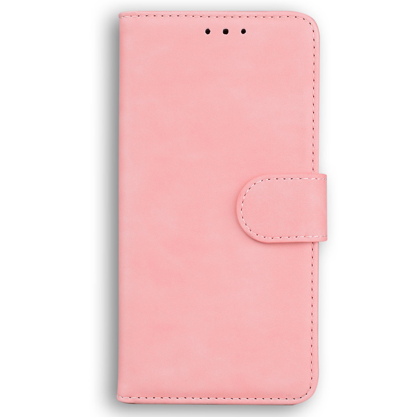 For Samsung Galaxy S24 Case Phone Shell Wallet Solid Color PU Leather Mobile Phone Cover - Pink