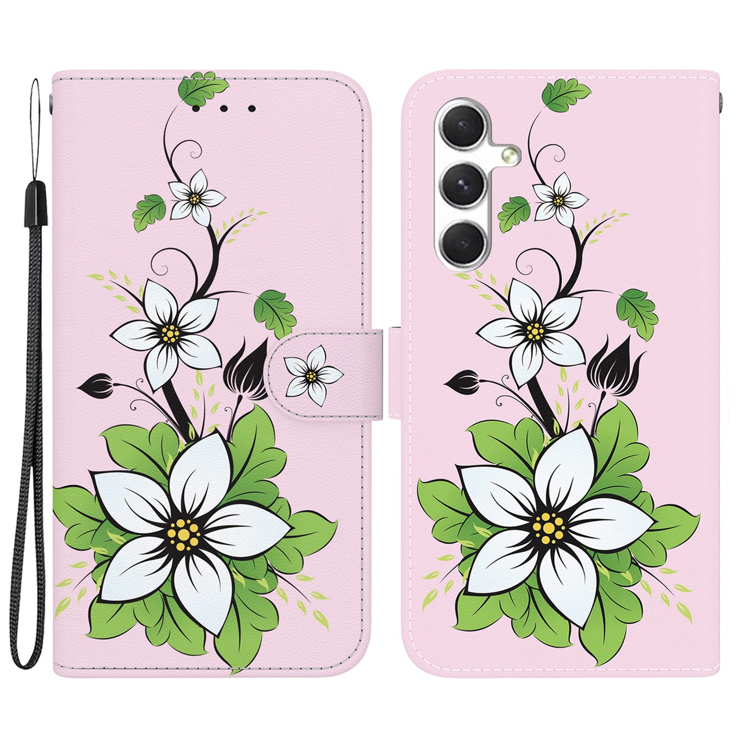 For Samsung Galaxy S24+ Case Pattern Printing PU Leather Flip Cover Shockproof Phone Case - Lily