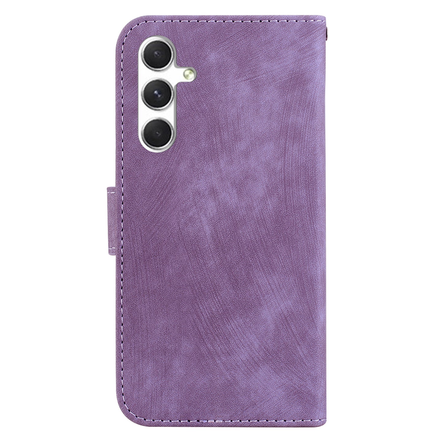 For Samsung Galaxy S24 Case Cell Phone Cover Lovely Tiger Imprint PU Leather Flip Design Wallet - Purple