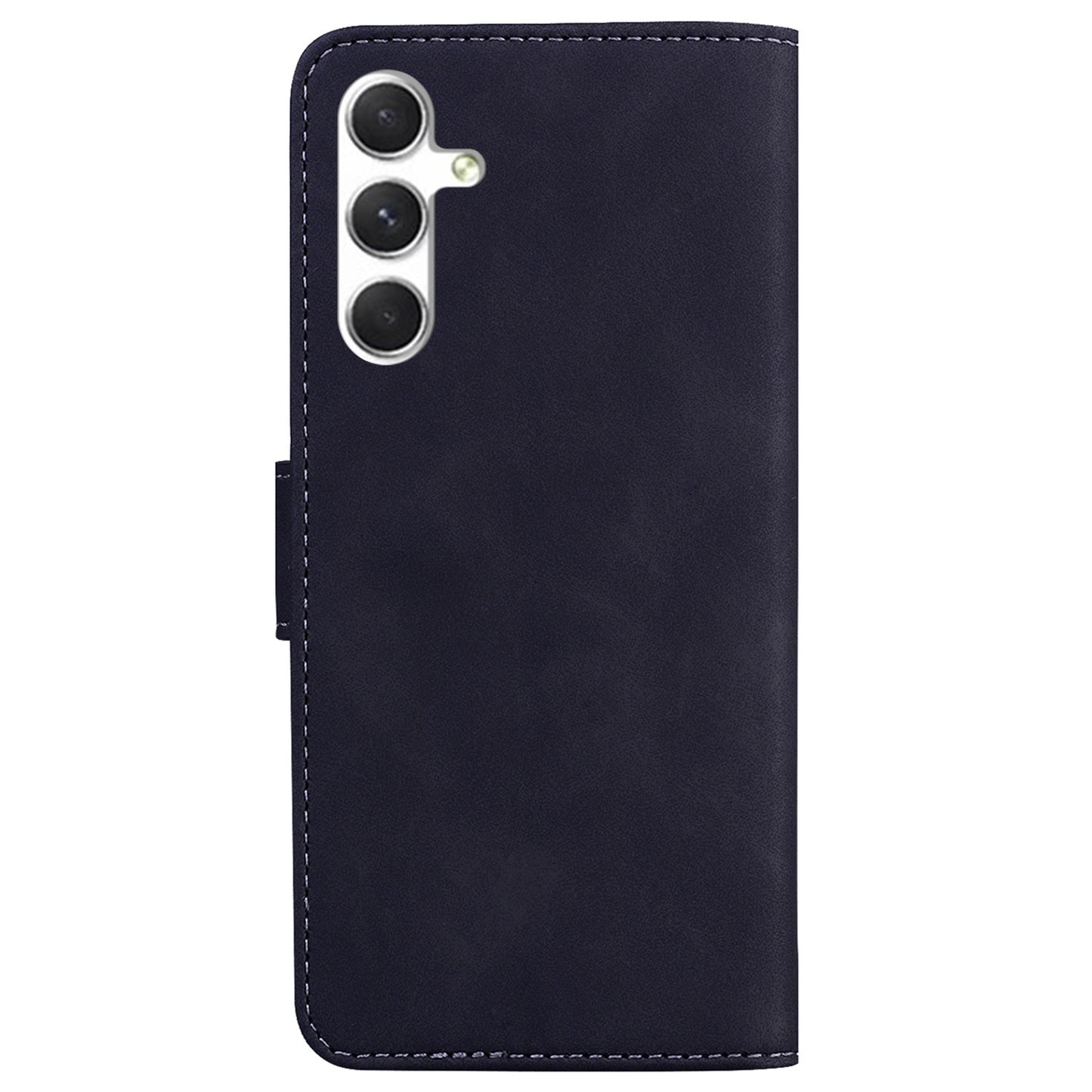 For Samsung Galaxy S24 Case Butterfly Printing Phone Cover Magnetic Clasp Leather Shell - Black