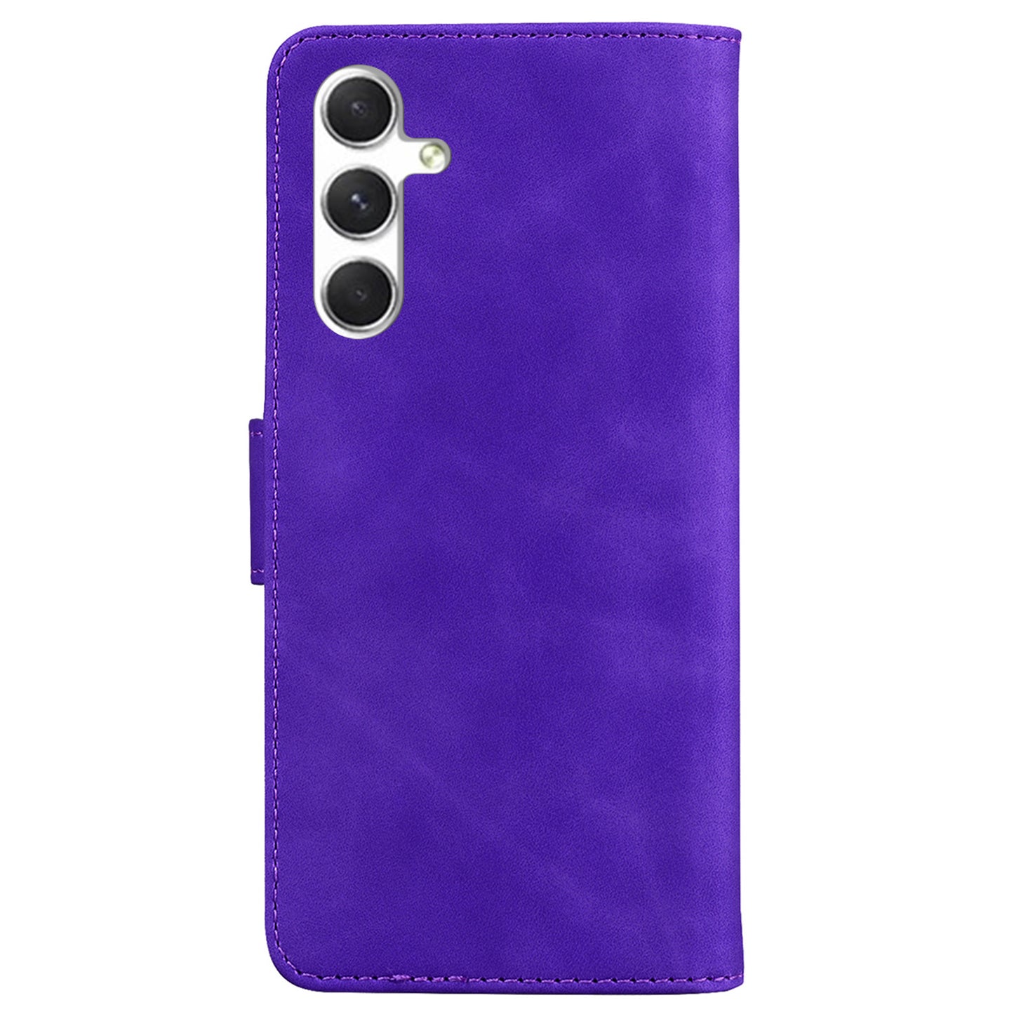 For Samsung Galaxy S24 Case Butterfly Printing Phone Cover Magnetic Clasp Leather Shell - Purple