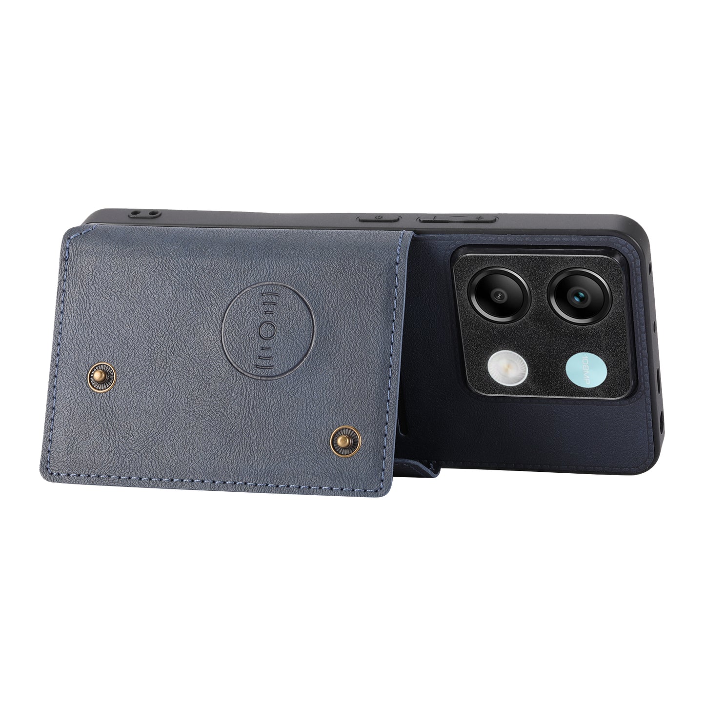 For Xiaomi Redmi Note 13 Pro 5G / Poco X6 5G Case PU Leather+TPU Phone Cover with Card Holder - Blue