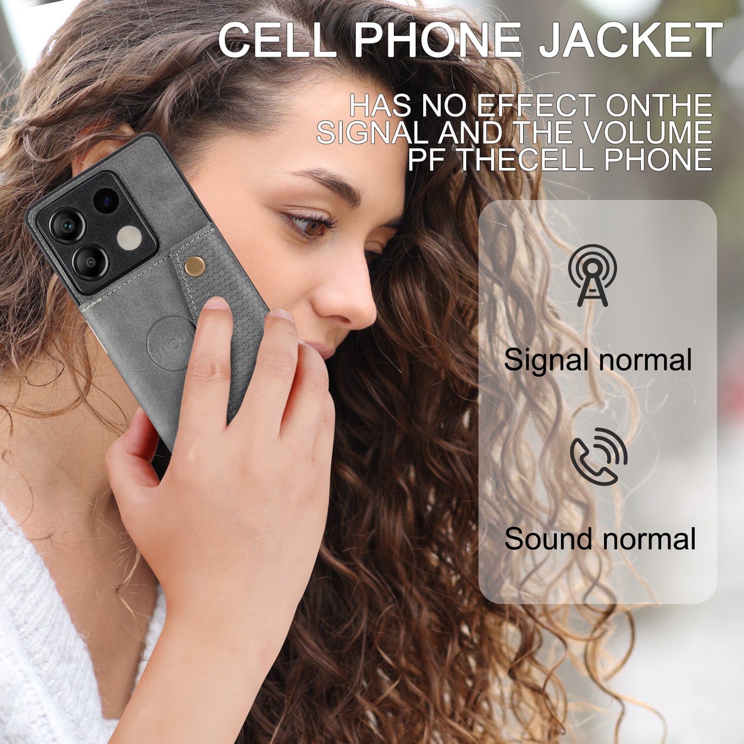 For Xiaomi Redmi Note 13 5G Case PU Leather+TPU Anti-fall Phone Cover with Card Holder - Grey