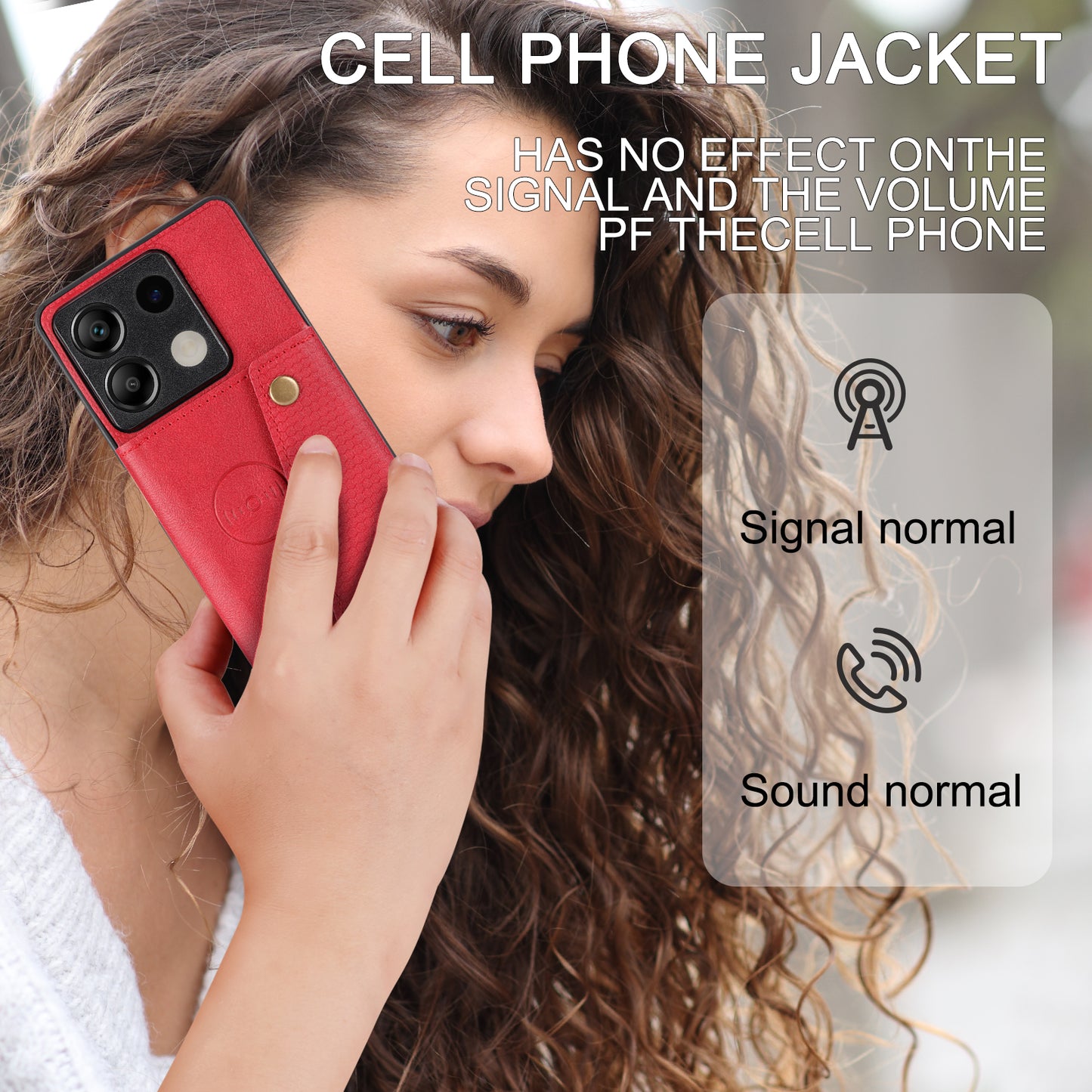 For Xiaomi Redmi Note 13 5G Case PU Leather+TPU Anti-fall Phone Cover with Card Holder - Red