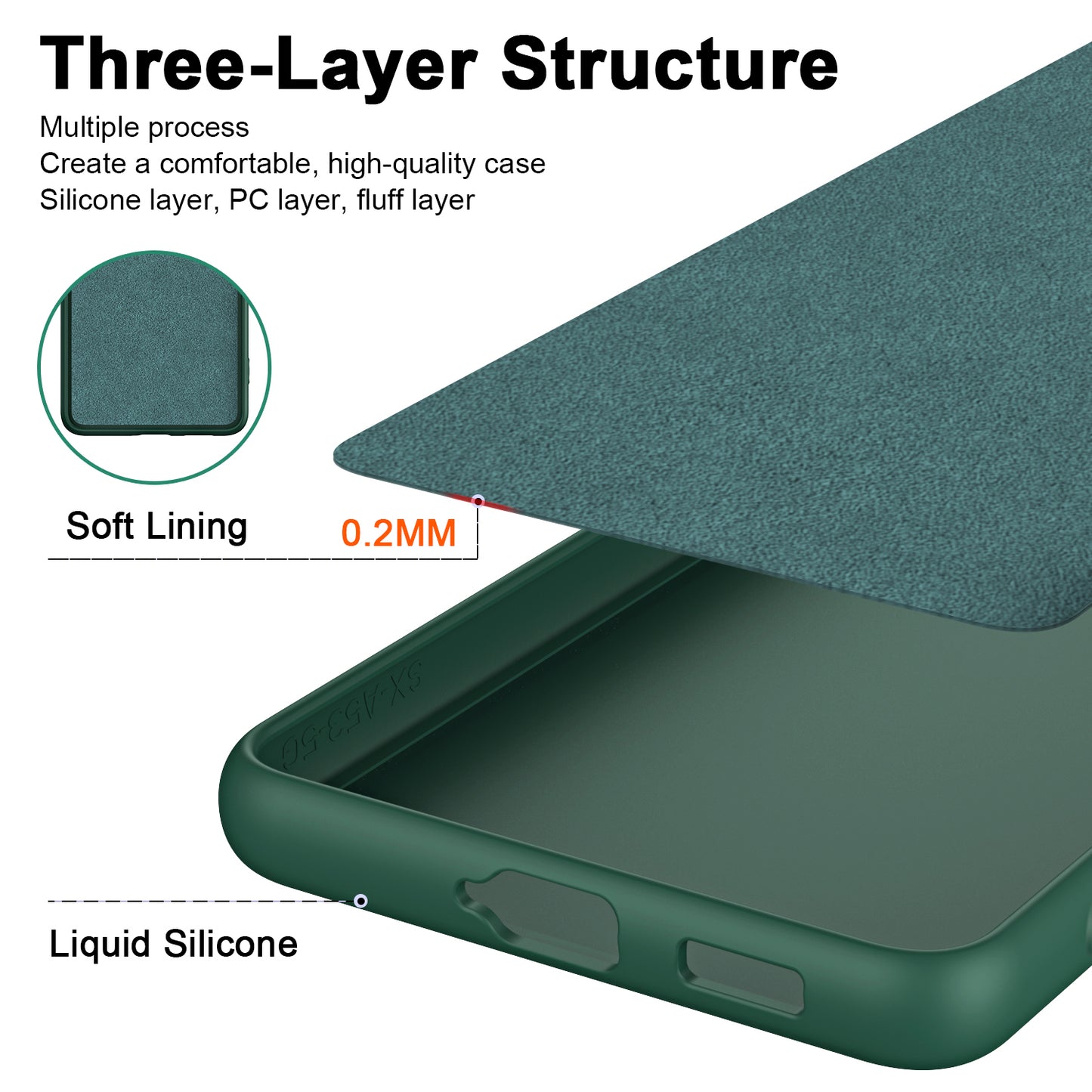 For Samsung Galaxy S24+ Case Anti-Drop Rubberized 2.2mm TPU Phone Cover - Green