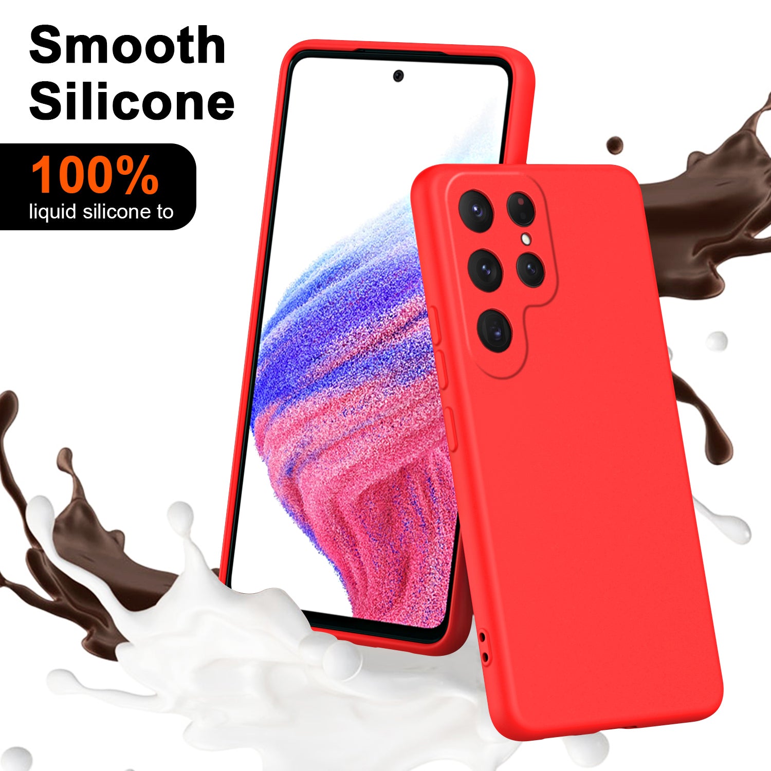 For Samsung Galaxy S24 Ultra Case Anti-Scratch Rubberized 2.2mm TPU Phone Shell - Red