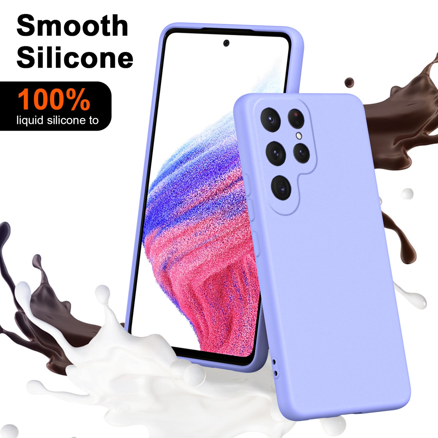 For Samsung Galaxy S24 Ultra Case Anti-Scratch Rubberized 2.2mm TPU Phone Shell - Purple