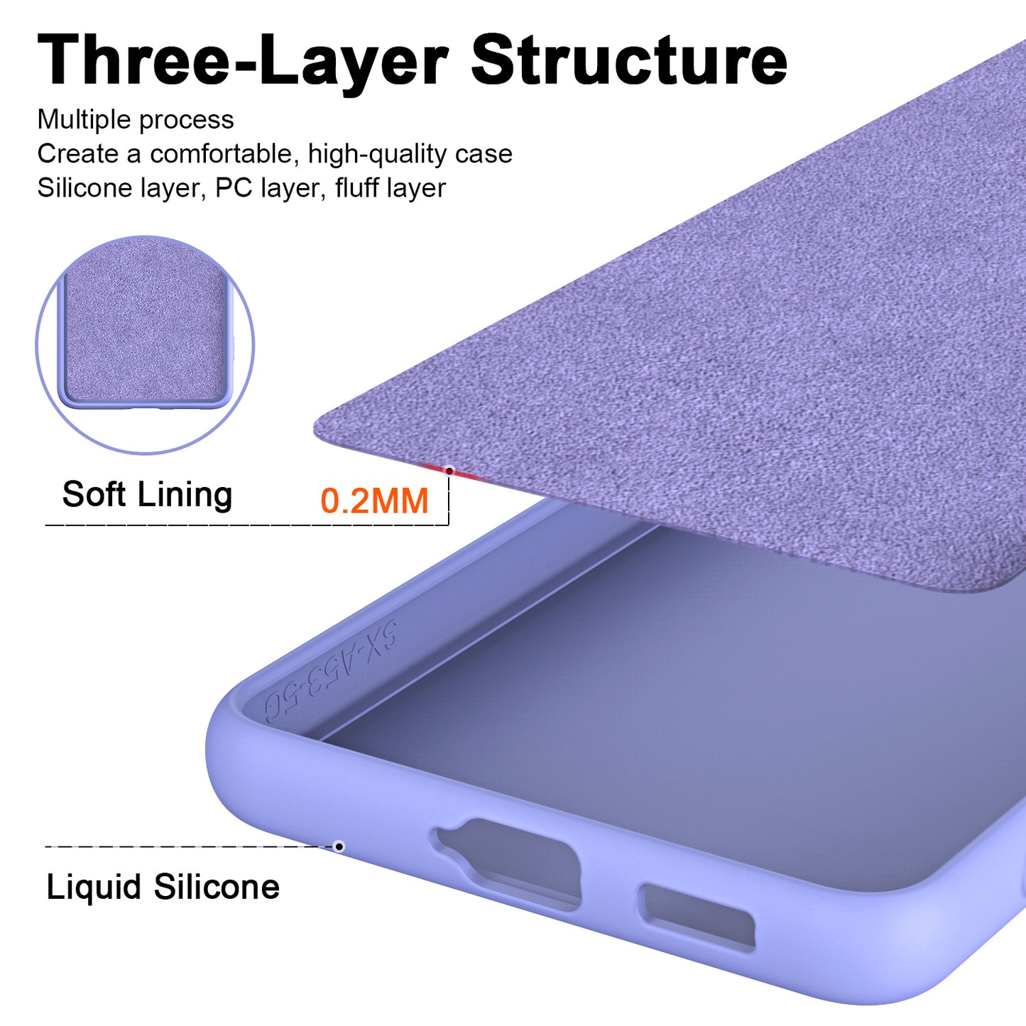 For Samsung Galaxy S24 Ultra Case Anti-Scratch Rubberized 2.2mm TPU Phone Shell - Purple