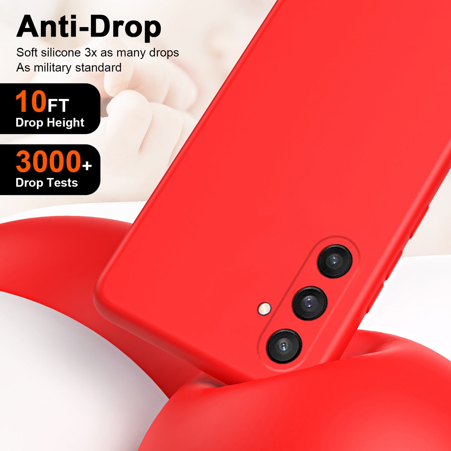 For Samsung Galaxy S24 Case Rubberized 2.2mm Anti-Drop TPU Phone Shell - Red