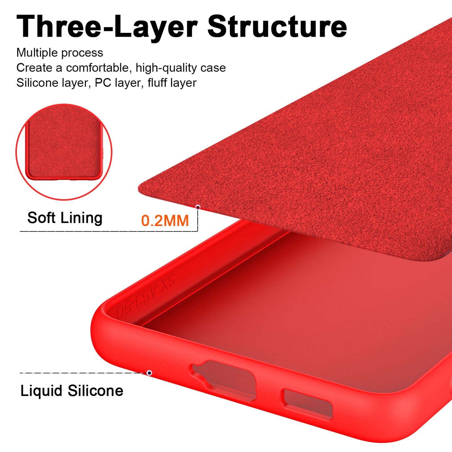 For Samsung Galaxy S24 Case Rubberized 2.2mm Anti-Drop TPU Phone Shell - Red