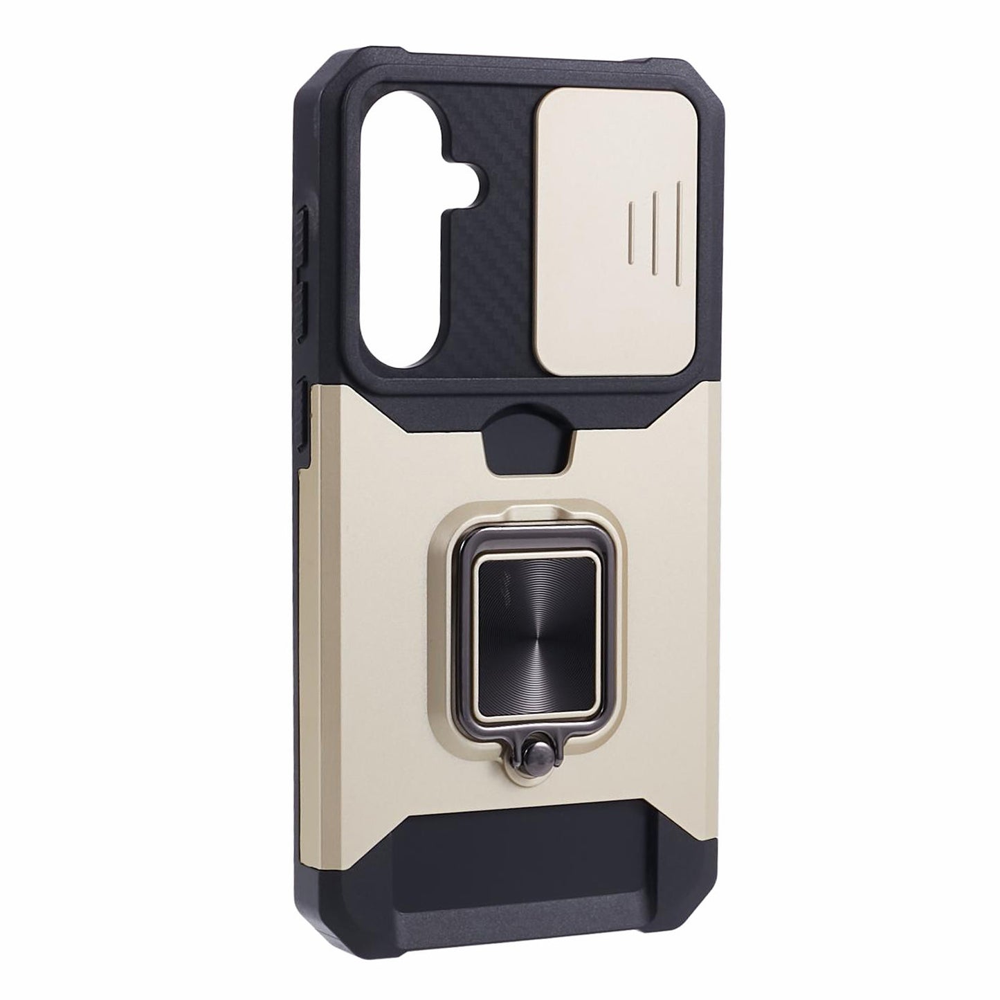 For Samsung Galaxy S24+ Kickstand Cover Camera Protection Phone Case - Gold