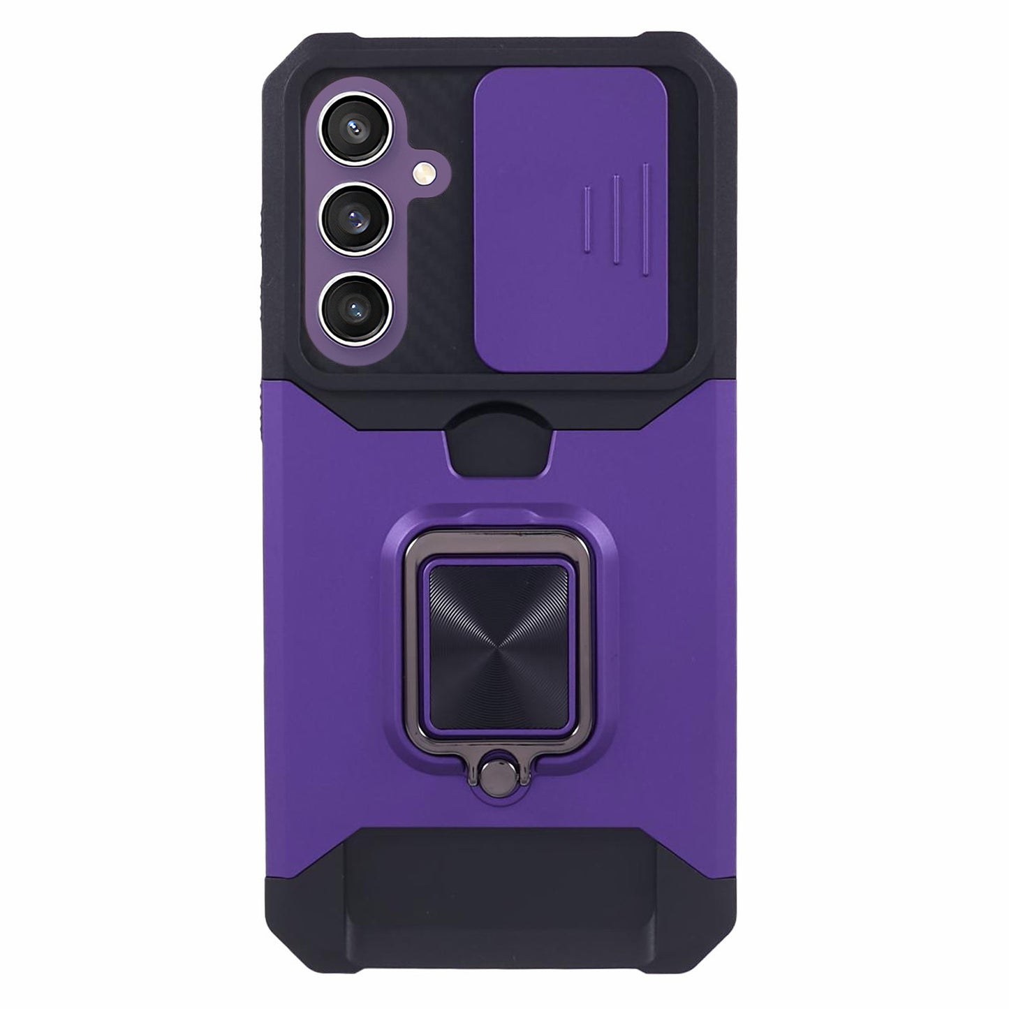 For Samsung Galaxy S24+ Kickstand Cover Camera Protection Phone Case - Purple