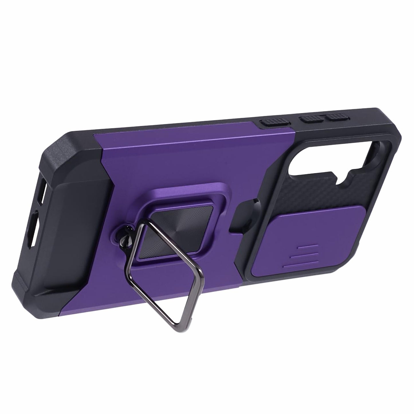 For Samsung Galaxy S24+ Kickstand Cover Camera Protection Phone Case - Purple