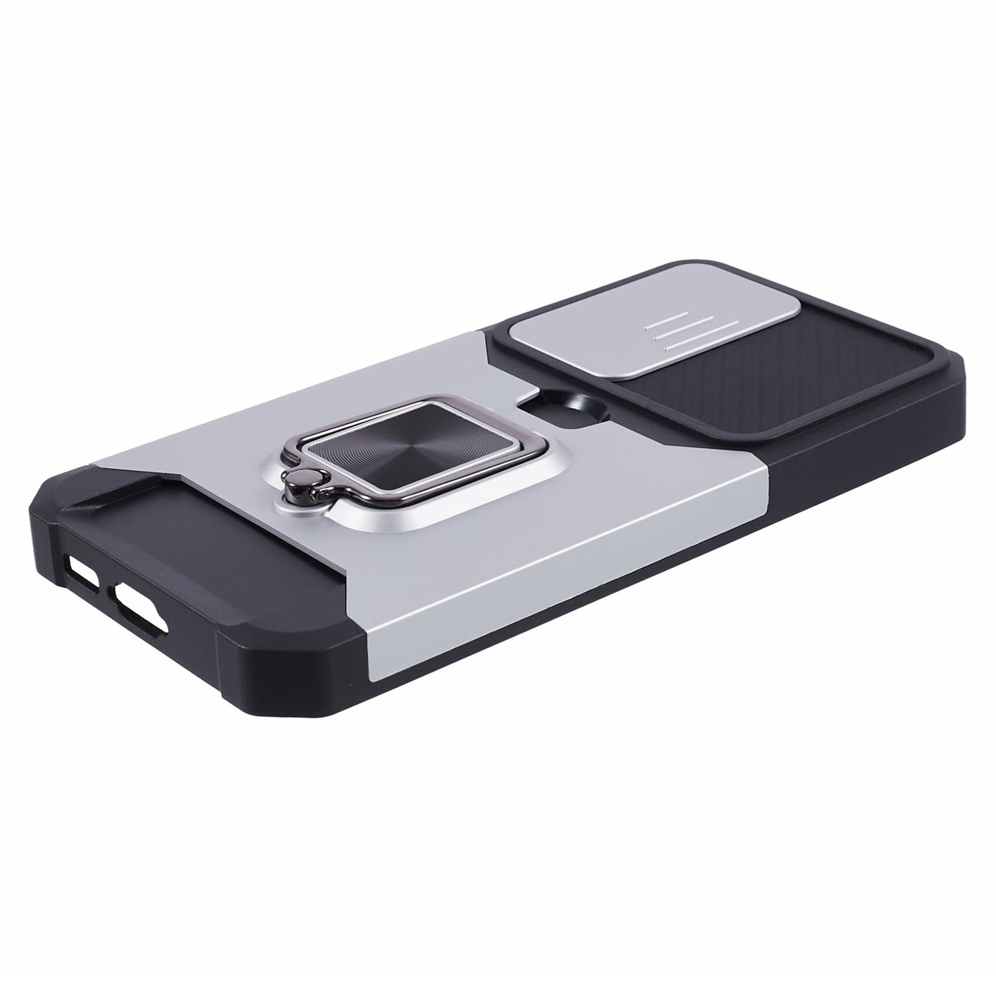 For Samsung Galaxy S24+ Kickstand Cover Camera Protection Phone Case - Silver
