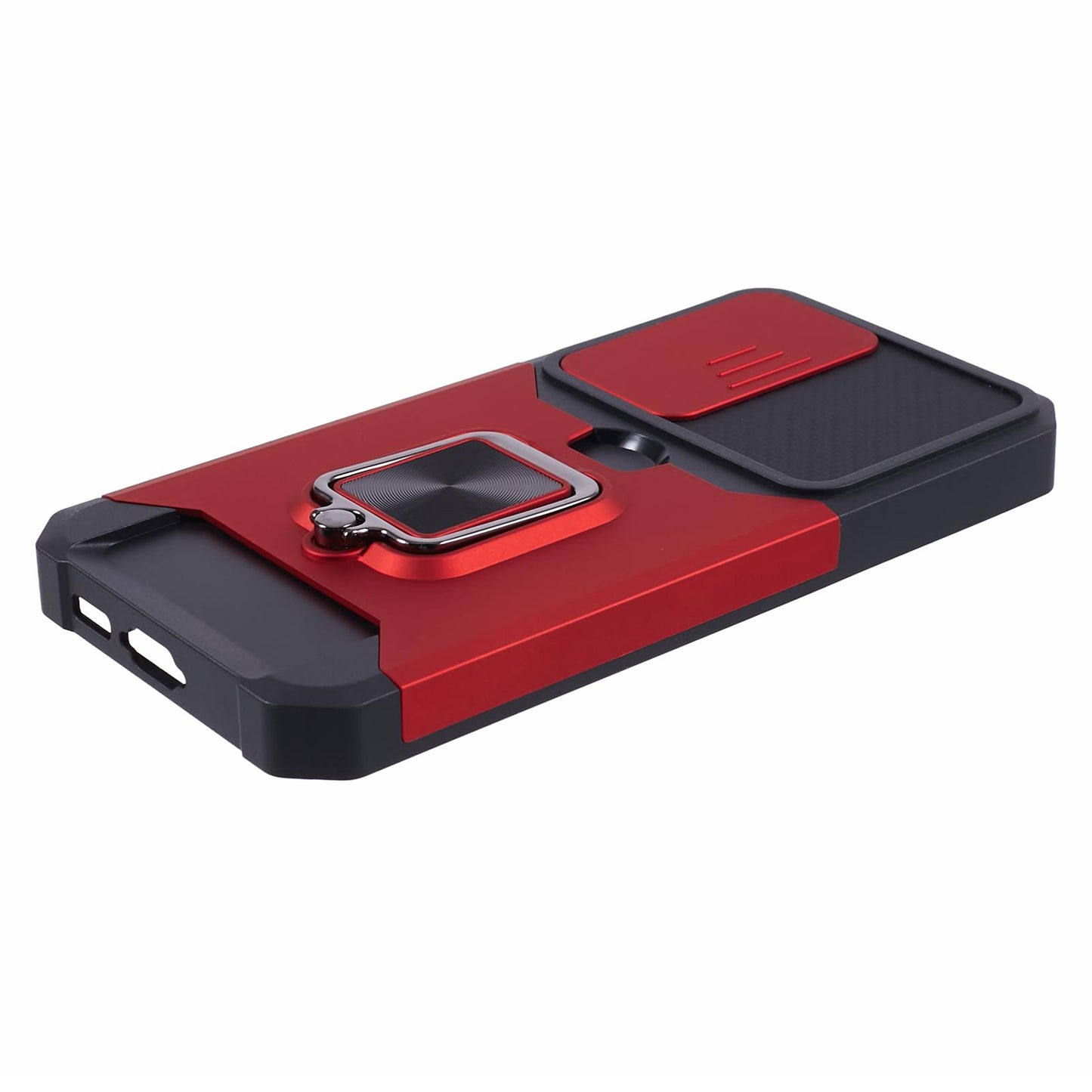 For Samsung Galaxy S24 Case with Slide Camera Cover Kickstand Phone Protector - Red
