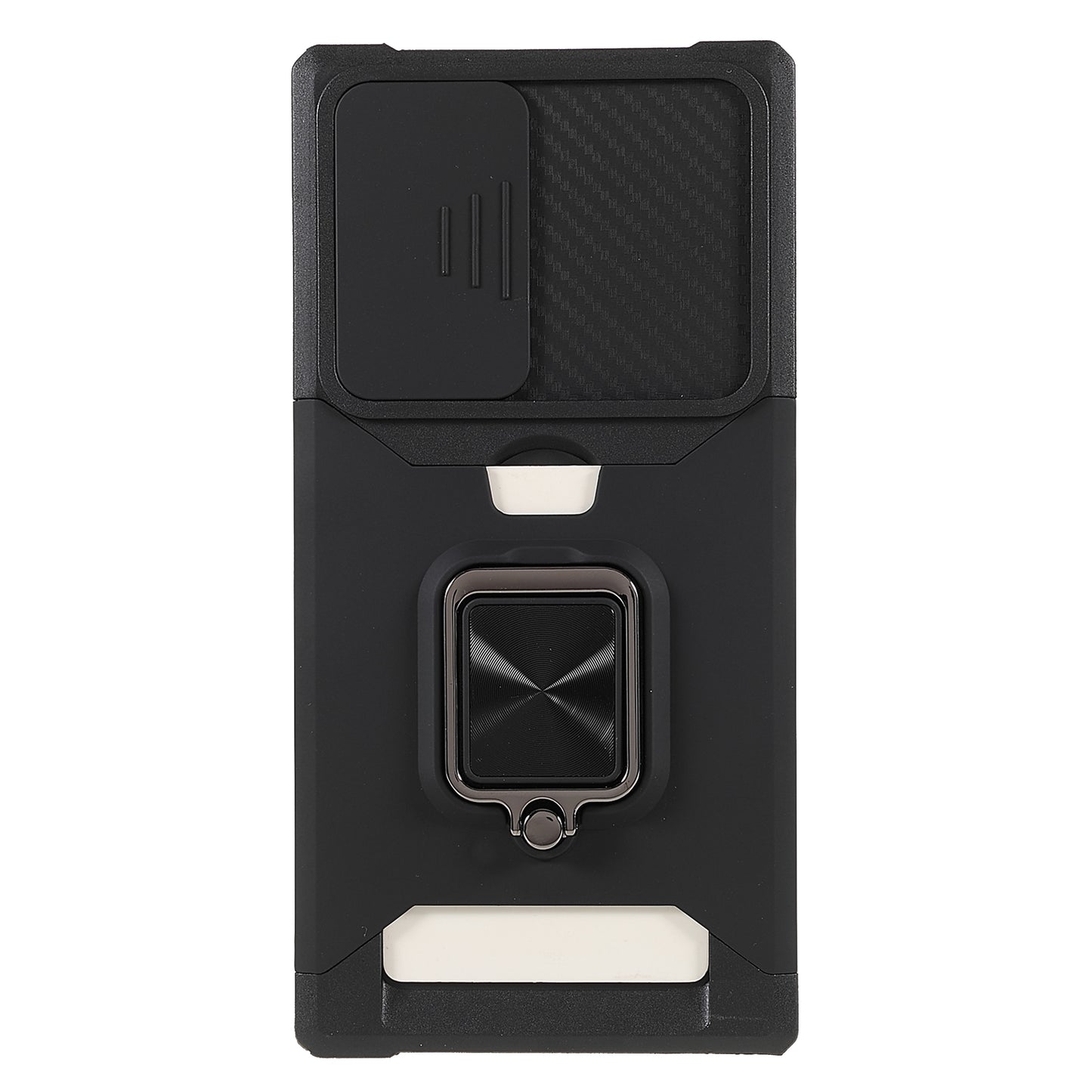 For Samsung Galaxy S24 Ultra Phone Case PC+TPU Kickstand Cover with Card Holder - Black