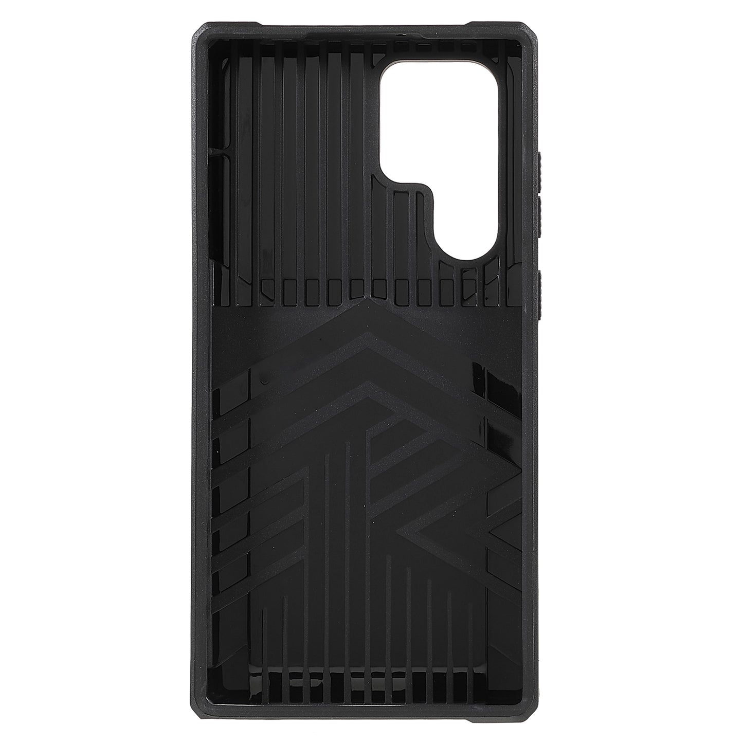 For Samsung Galaxy S24 Ultra Phone Case PC+TPU Kickstand Cover with Card Holder - Black