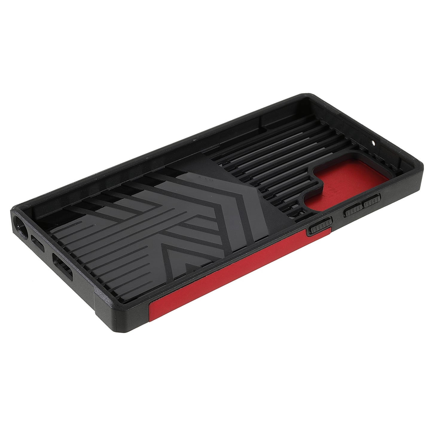 For Samsung Galaxy S24 Ultra Phone Case PC+TPU Kickstand Cover with Card Holder - Red