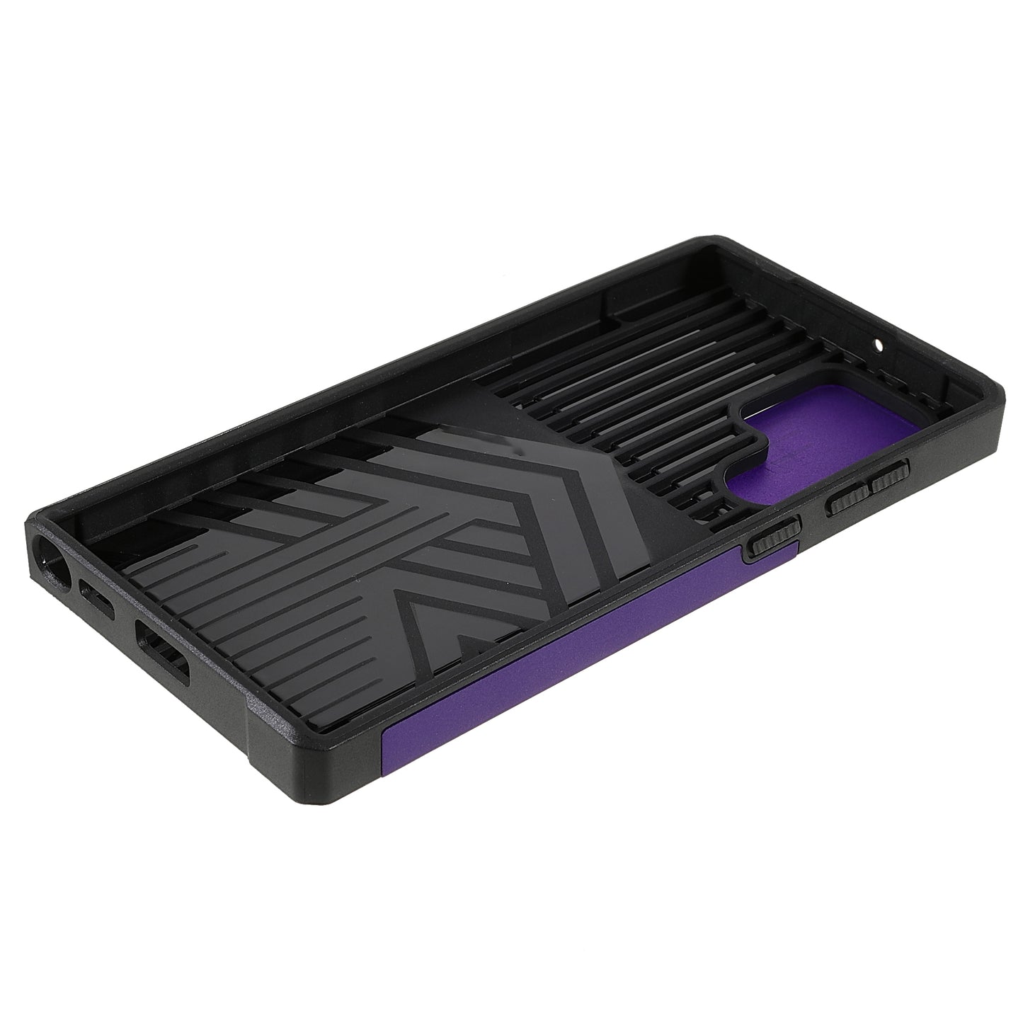 For Samsung Galaxy S24 Ultra Phone Case PC+TPU Kickstand Cover with Card Holder - Purple