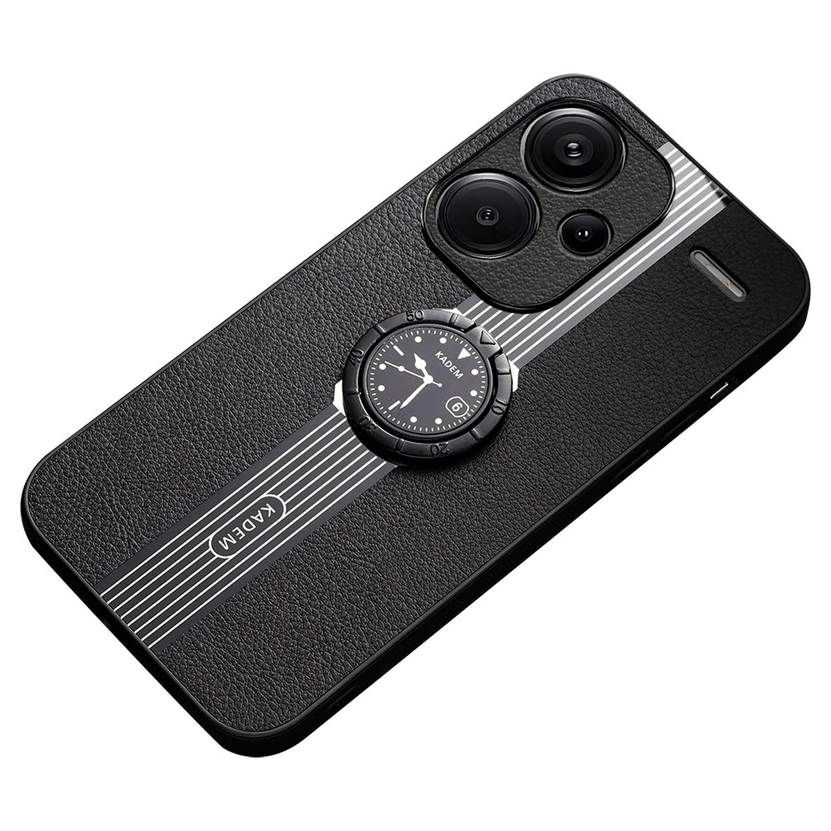 KADEM For Xiaomi Redmi Note 13 Pro+ Case PU Leather+TPU+Acrylic Anti-collision Phone Cover - Black