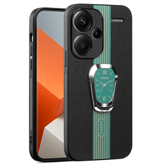 KADEM For Xiaomi Redmi Note 13 Pro+ Case Back Guard PU Leather+TPU+Acrylic Phone Cover - Green