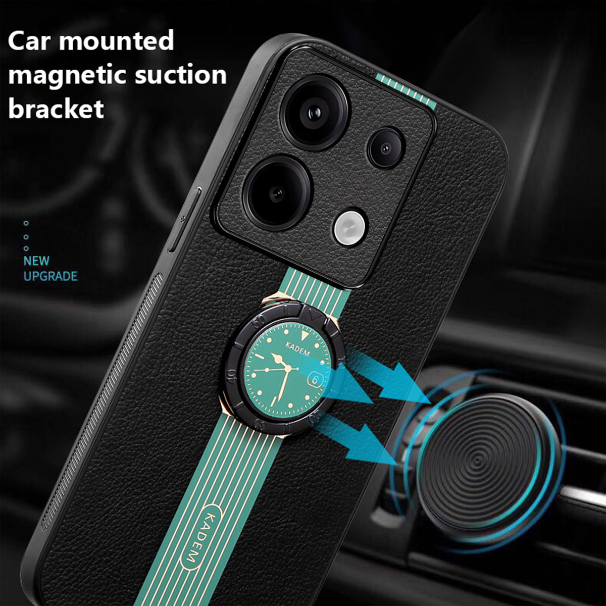 KADEM For Xiaomi Redmi Note 13 Pro 5G / Poco X6 5G Case Anit-Fall Kickstand Electroplating Phone Cover - Green