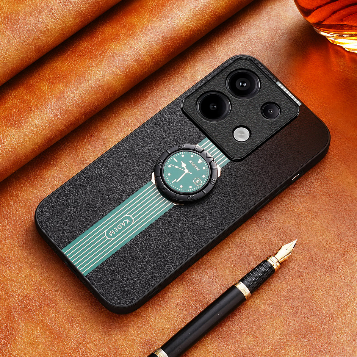 KADEM For Xiaomi Redmi Note 13 Pro 5G / Poco X6 5G Case Anit-Fall Kickstand Electroplating Phone Cover - Green