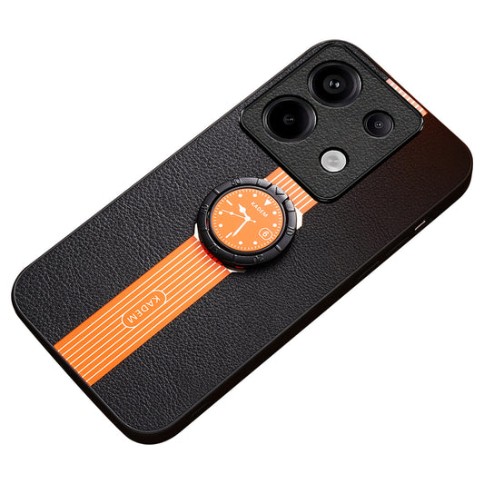 KADEM For Xiaomi Redmi Note 13 Pro 5G / Poco X6 5G Case Anit-Fall Kickstand Electroplating Phone Cover - Orange