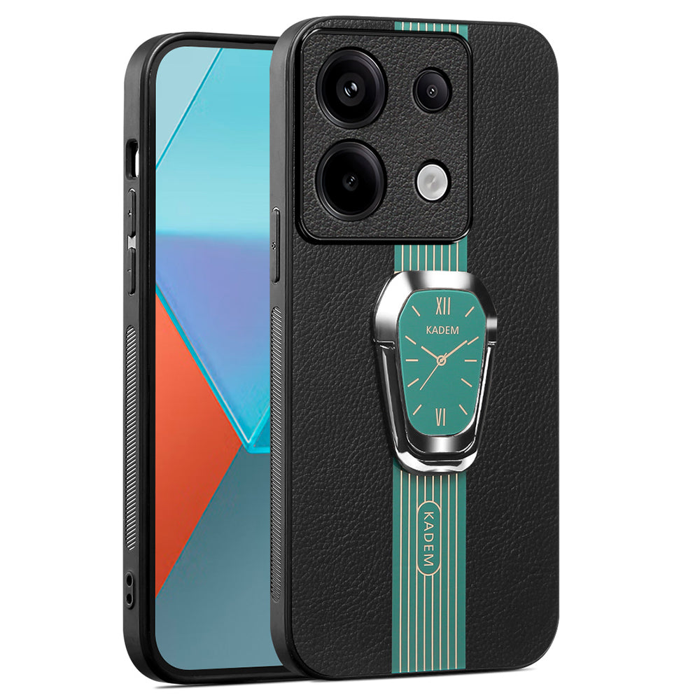 KADEM For Xiaomi Redmi Note 13 Pro 5G / Poco X6 5G Case PU Leather+TPU+Acrylic Smart Phone Cover with Kickstand - Green