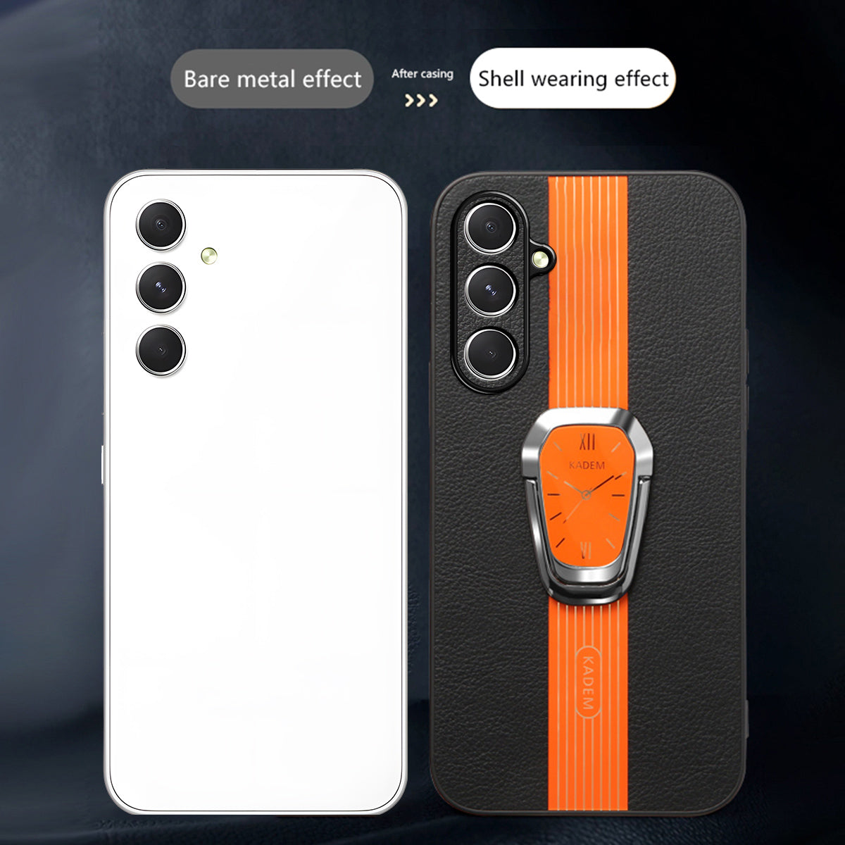 KADEM For Samsung Galaxy S24+ Case Electroplating Shockproof Phone Back Protector - Orange