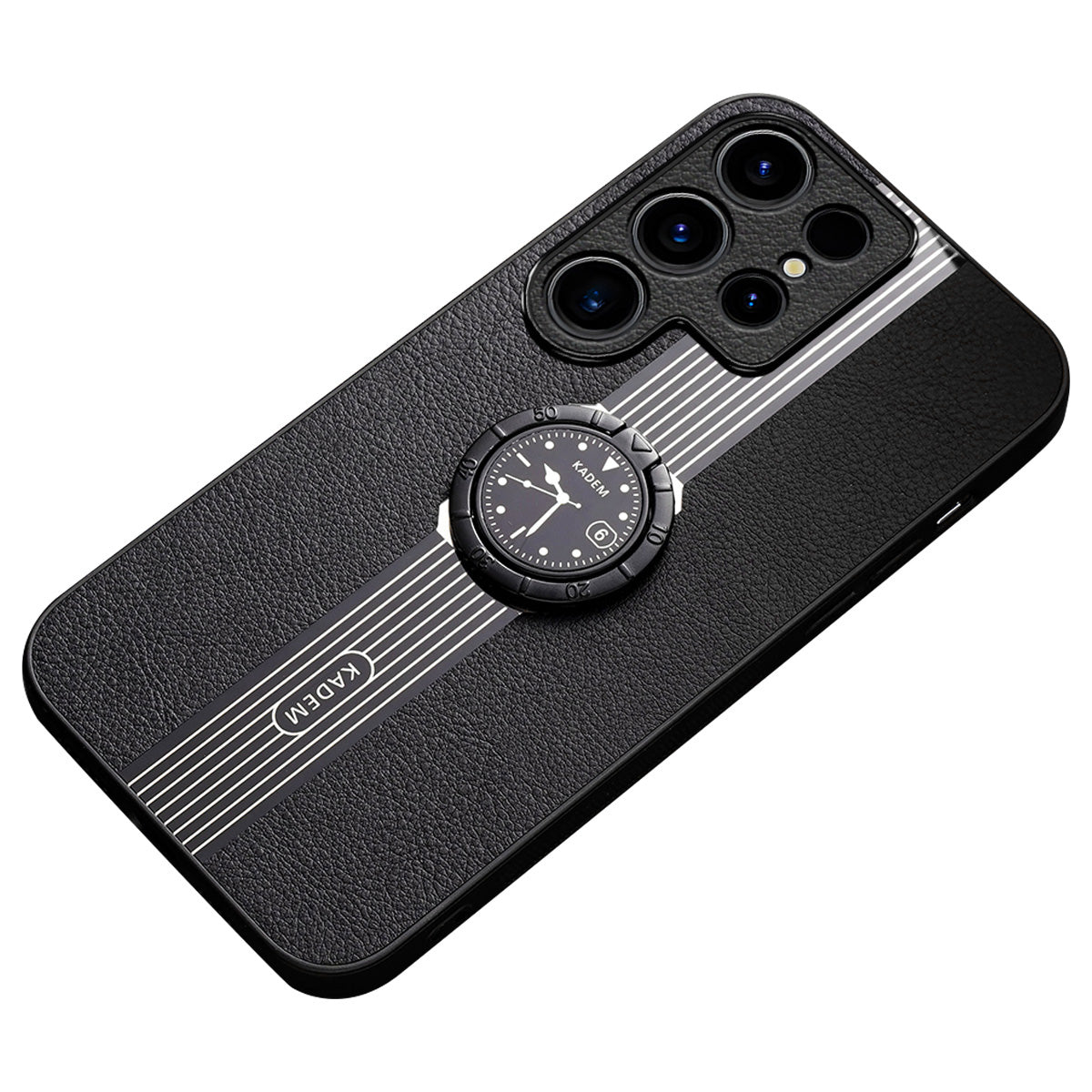 KADEM For Samsung Galaxy S24 Ultra Case Shockproof Ring Kickstand Phone Cover - Black