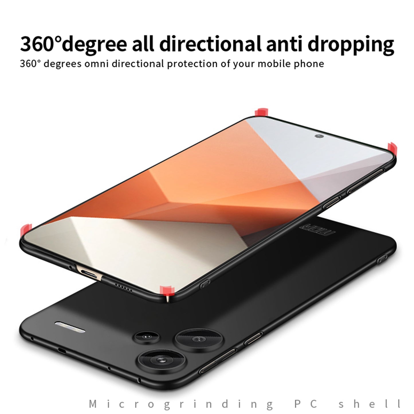 MOFI JK PC Series-1 Shield for Xiaomi Redmi Note 13 Pro+ Anti-Scratch Phone Cover PC Phone Case - Black