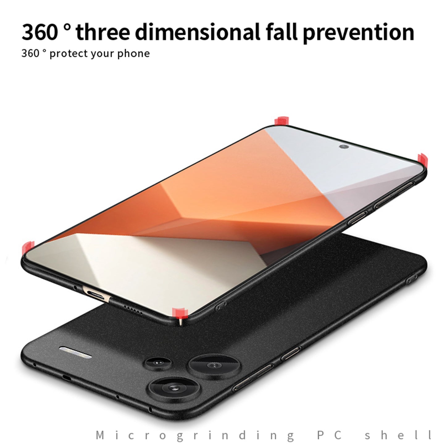 MOFI Shield Matte Series for Xiaomi Redmi Note 13 Pro+ 5G Phone Case Hard PC Anti-fingerprint Cover - Grey
