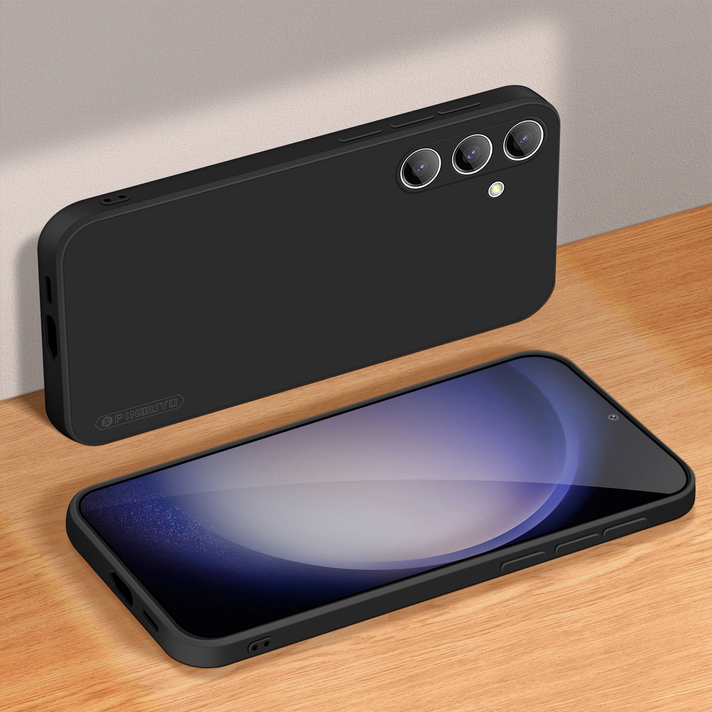 PINWUYO JK Touching Series for Samsung Galaxy S24 Phone Case Drop-proof TPU Protective Cover - Black