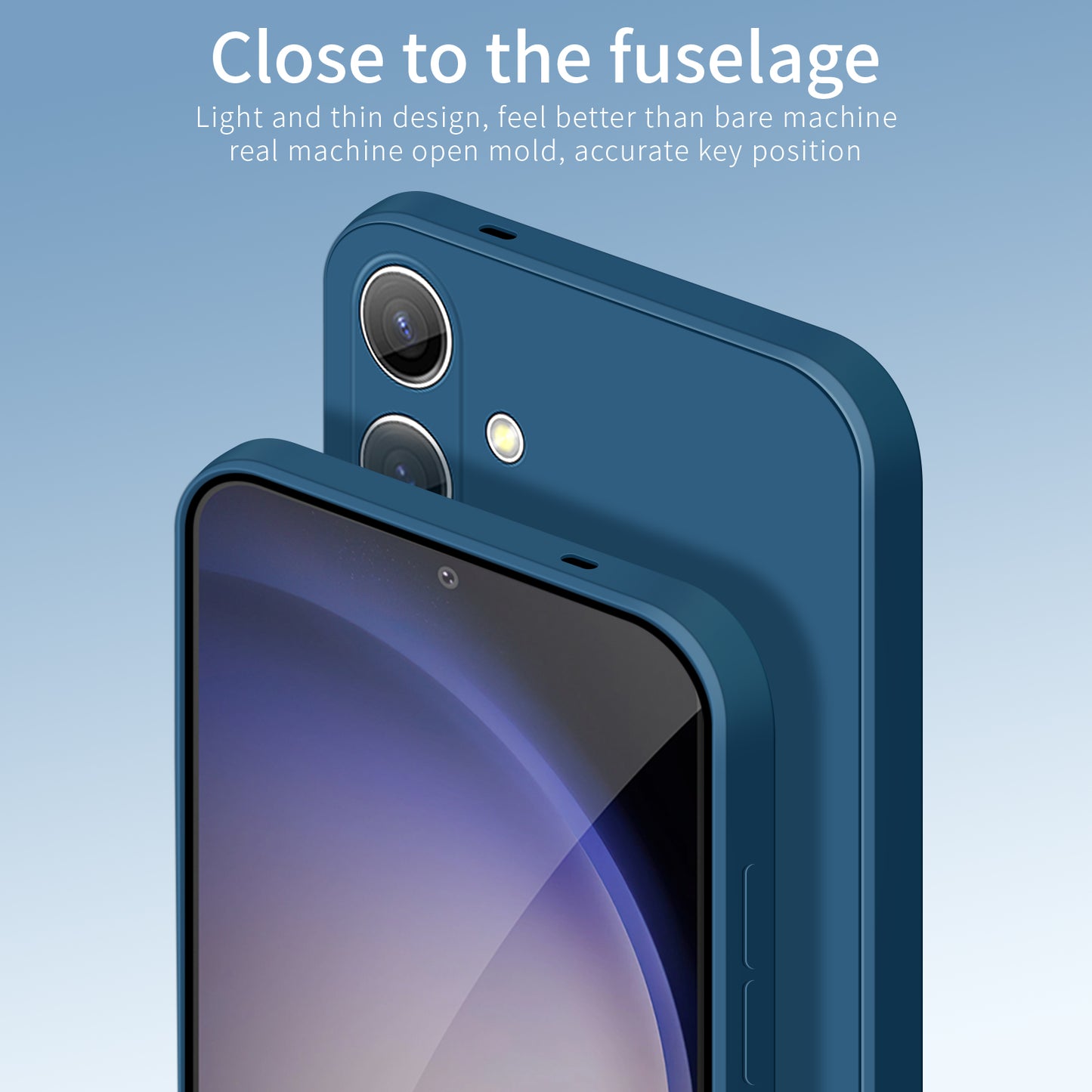 PINWUYO JK Touching Series for Samsung Galaxy S24 Phone Case Drop-proof TPU Protective Cover - Navy Blue