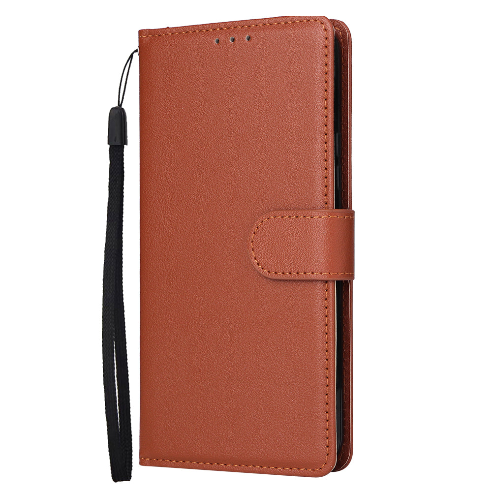 For Samsung Galaxy S24 Case PU Leather Stand Wallet Phone Cover - Brown