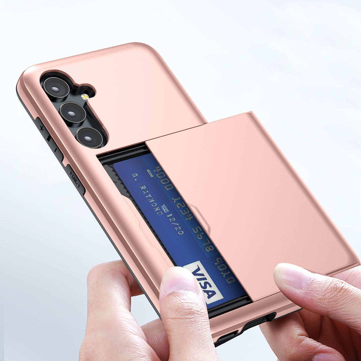 For Samsung Galaxy S24 Phone Case TPU+PC Dual Layer Protective Cover - Rose Gold