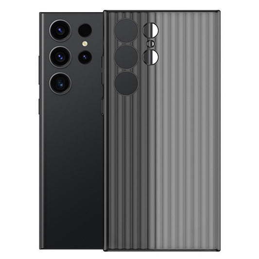 For Samsung Galaxy S24 Ultra Phone Case Hard PC Rugged Back Cover - Transparent Black / Matte