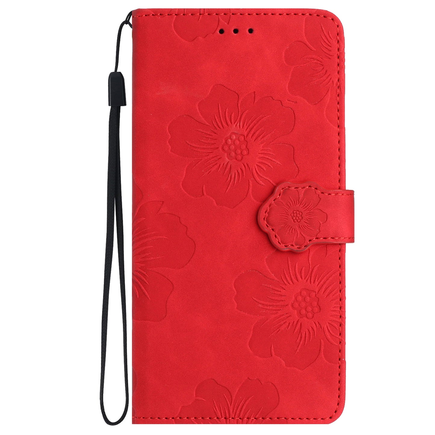 For Samsung Galaxy S24 Ultra Case Imprinted Stand Phone Shell PU Leather Wallet Cell Phone Cover - Red