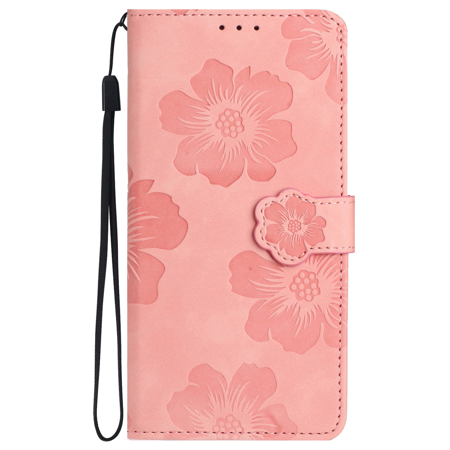 Phone Shell for Samsung Galaxy S24+ Case PU Leather Wallet Imprinted Phone Stand Cover - Pink