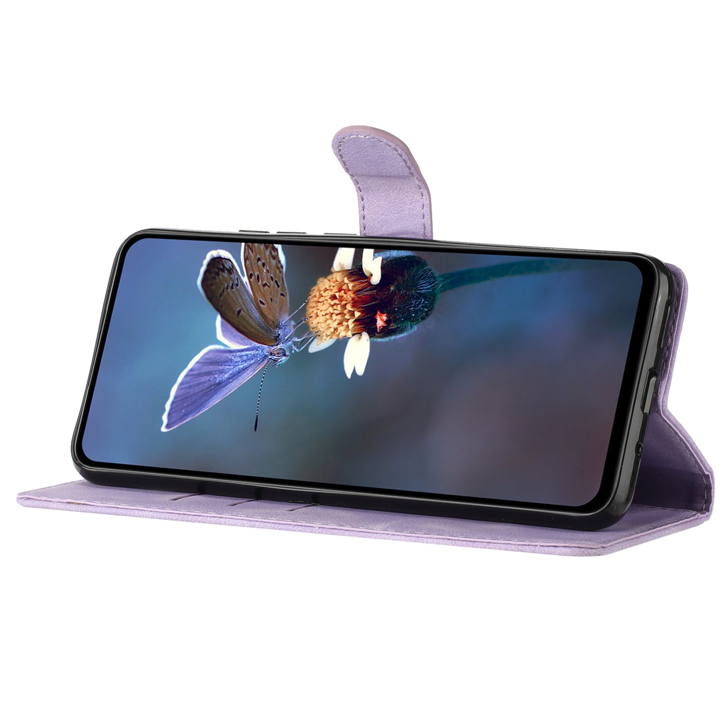 For Samsung Galaxy S24+ Case Imprinted Stand Phone Shell Wallet PU Leather Magnetic Phone Cover - Purple