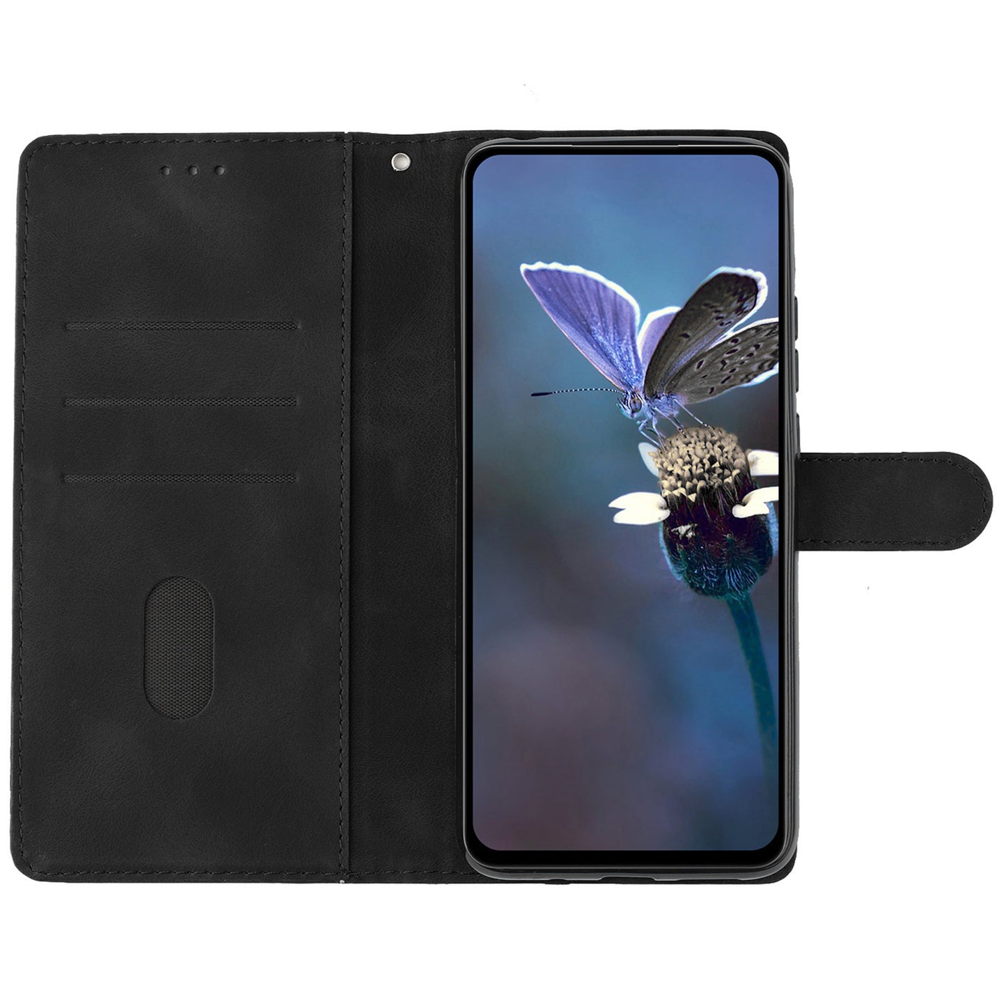 For Samsung Galaxy S24 Ultra Case PU Leather Stand Phone Cover Magnetic Phone Shell Wallet - Black