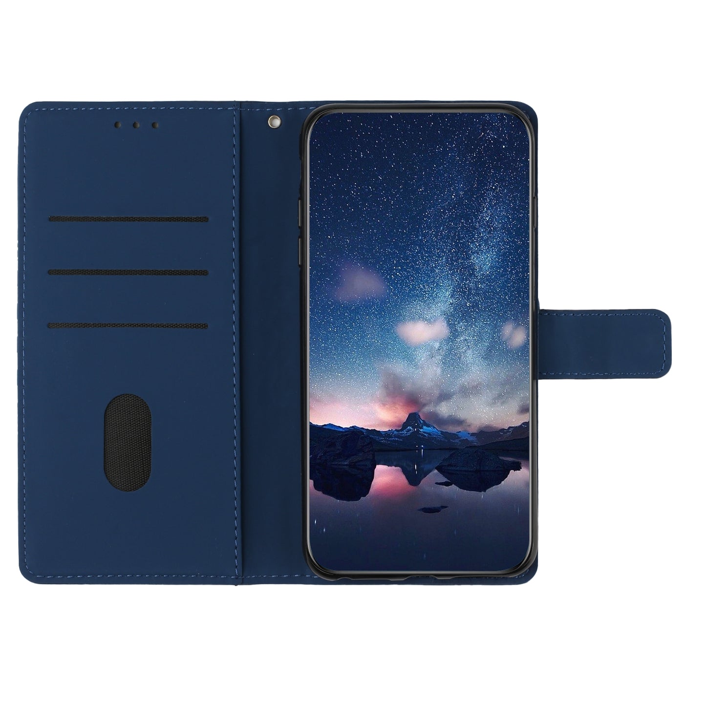 For Samsung Galaxy S24+ Case PU Leather Imprinted Rhombus Wallet Stand Cell Phone Cover - Blue