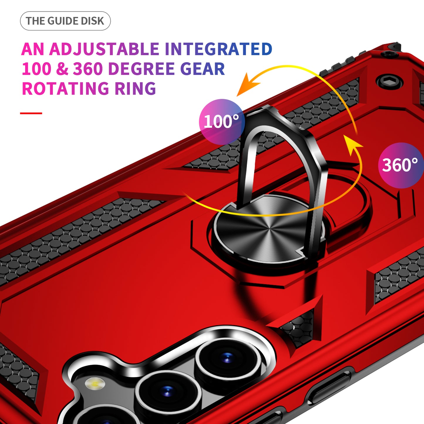 For Samsung Galaxy S24 Case Drop-resistant PC+TPU Kickstand Phone Protector - Red