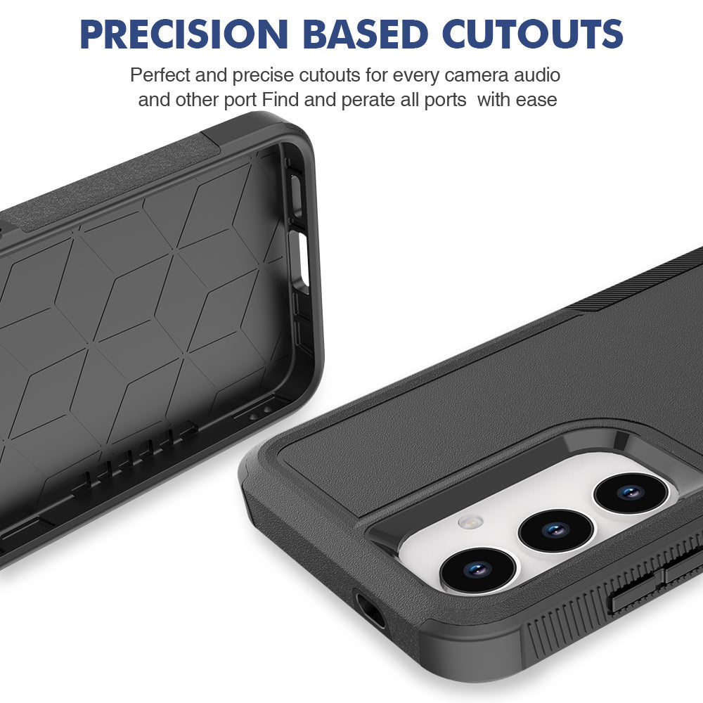 For Samsung Galaxy S24 Case Anti-drop Hard PC+TPU Mobile Phone Shell - Black